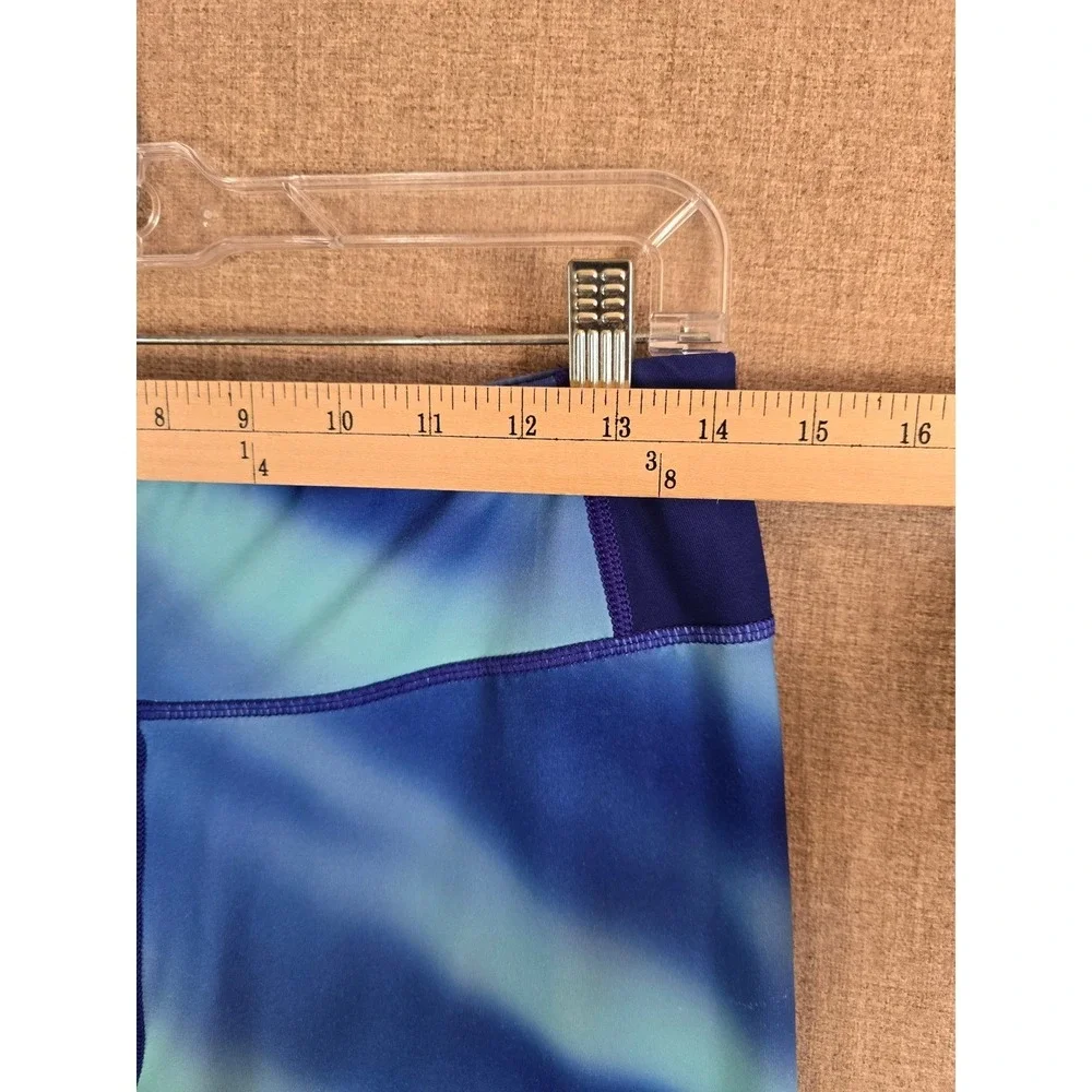 Kyodan Womens Blue Teal Ombre Capri Leggings Size L Activewear Yoga Pants